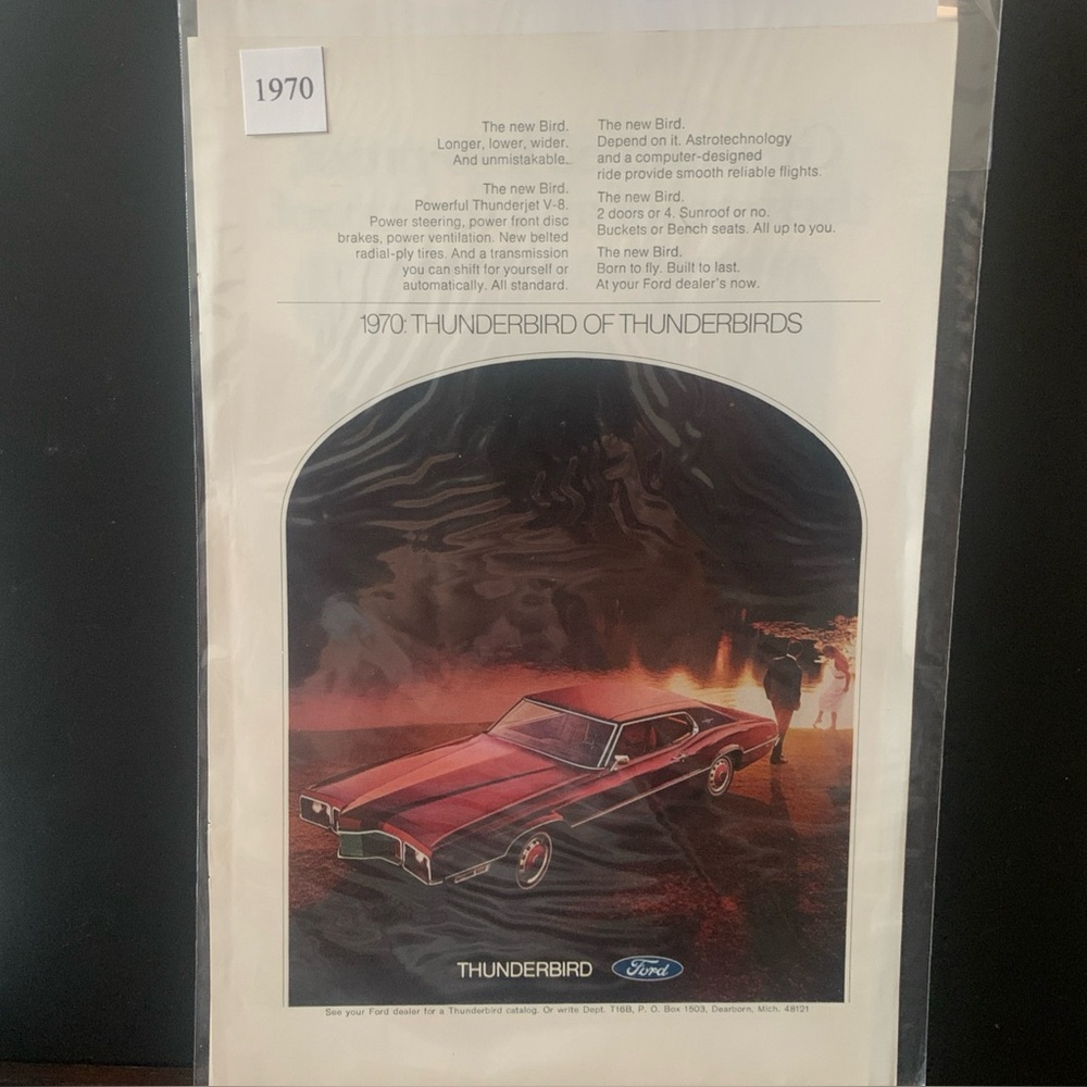 Vintage 1970 Ford Thunderbird The Thunderbird of Thunderbirds Ad Advertisement